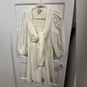 Ted Baker Textured Dress with Tie Front Bow Detail small